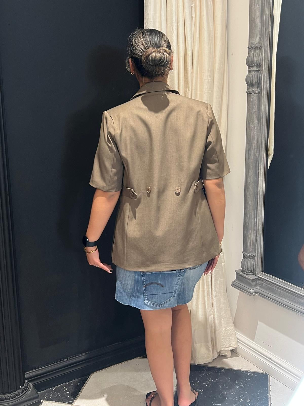 Ambika Short Sleeve Blazer Khaki