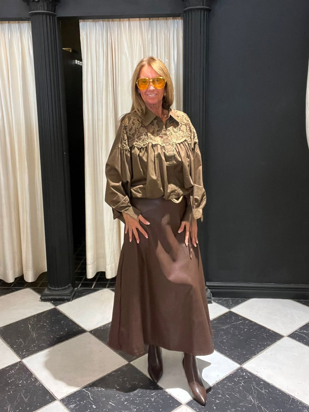 Sky Chocoladebruine Maxi Rok
