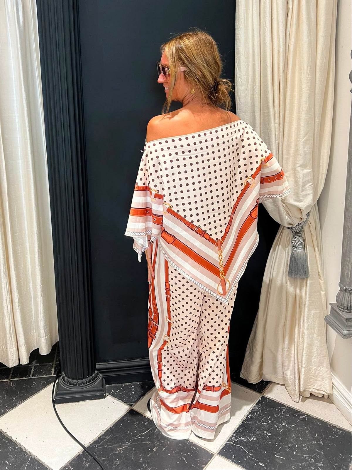 2 Delige Set Polka Stripe Kaftan Style