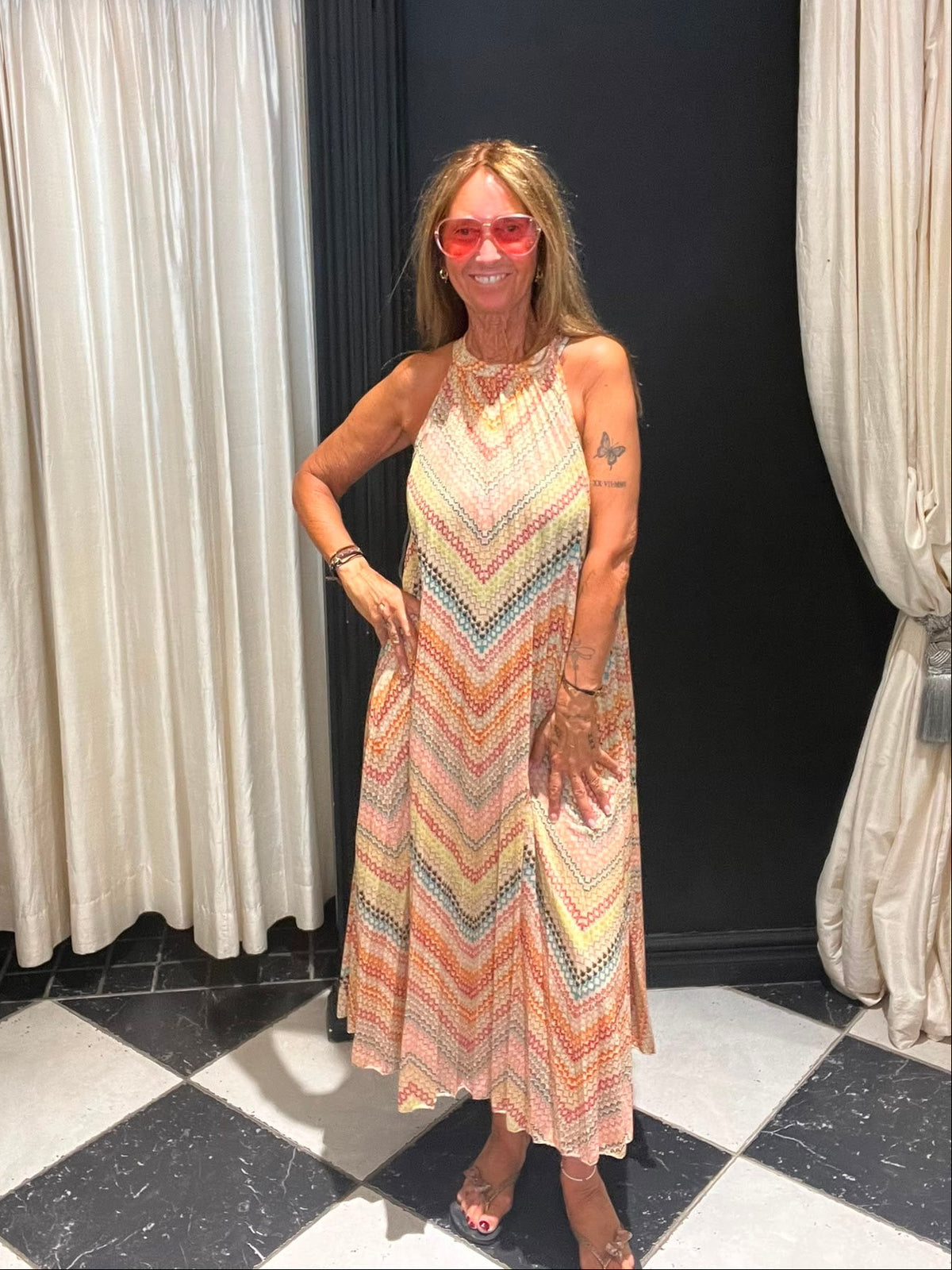 Maxi Jurk Multicolor Zigzag