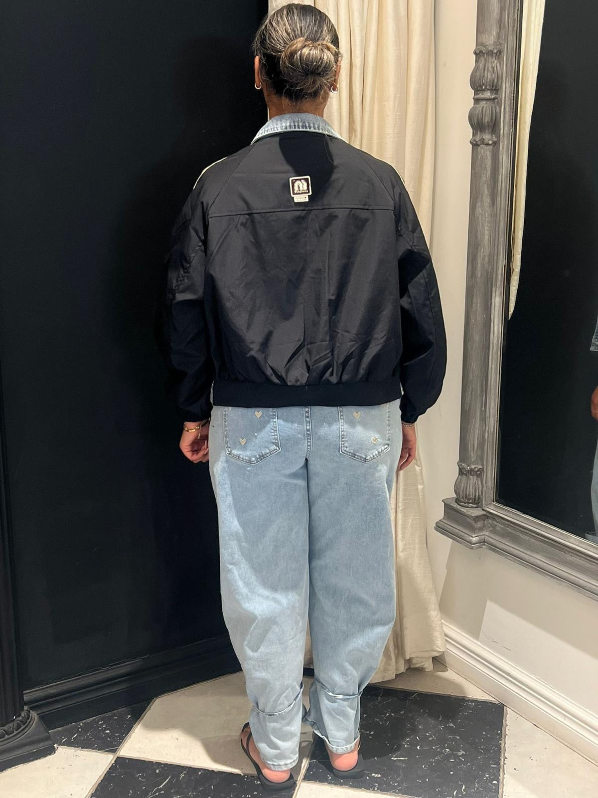 Jacket Denim Sporty Zwart