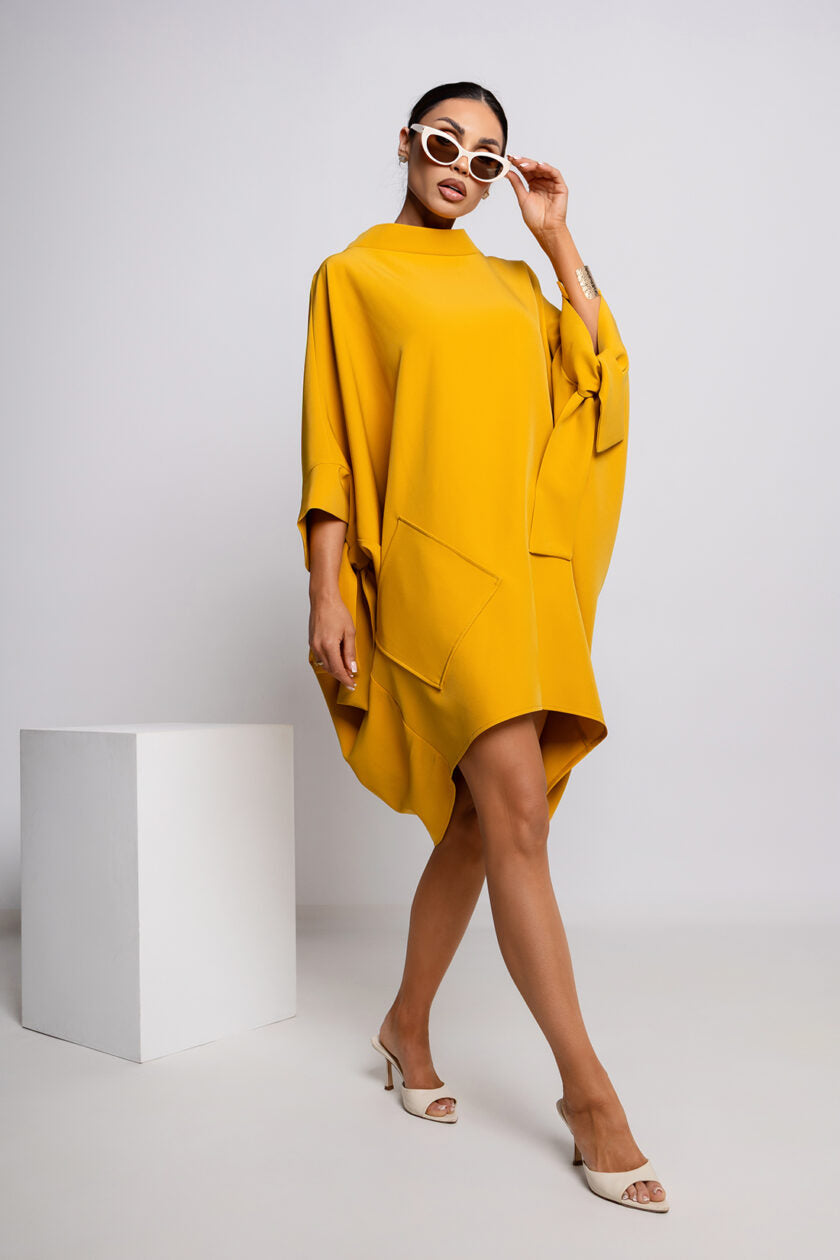 Oversized  Kimono Jurk – Mosterdgeel