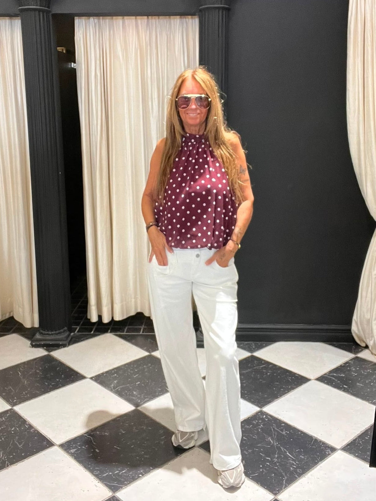Halter Top Polkadot  Bordeaux