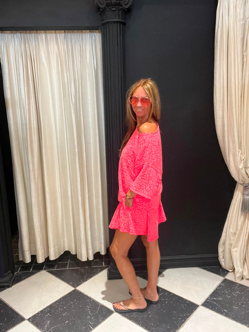 2 Delig Setje Neon Roze Luipaardprint
