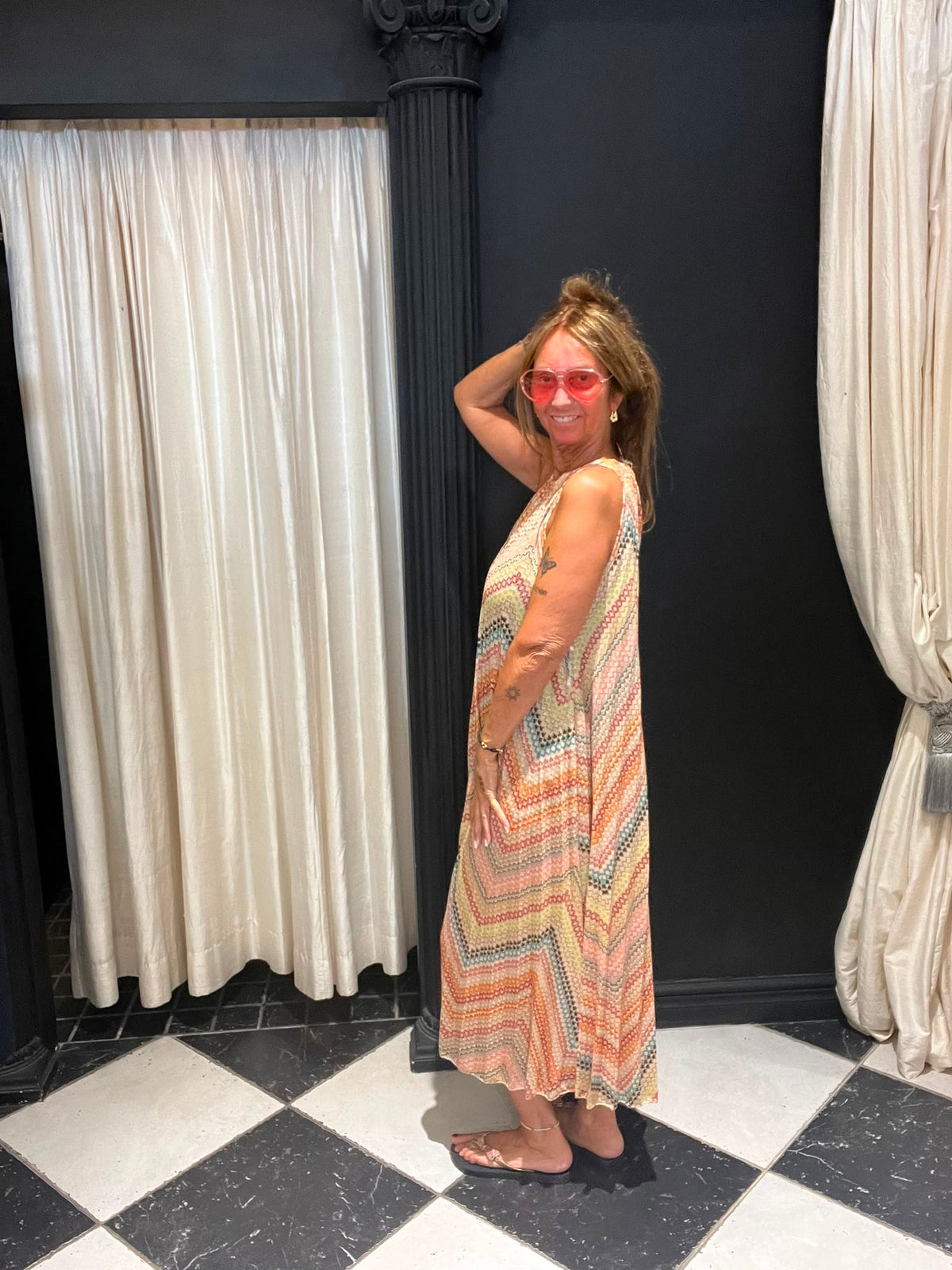 Maxi Jurk Multicolor Zigzag