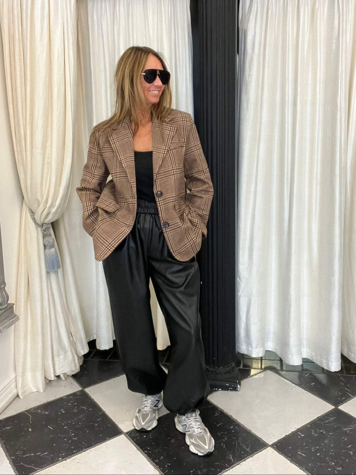 Geruite Blazer Camel